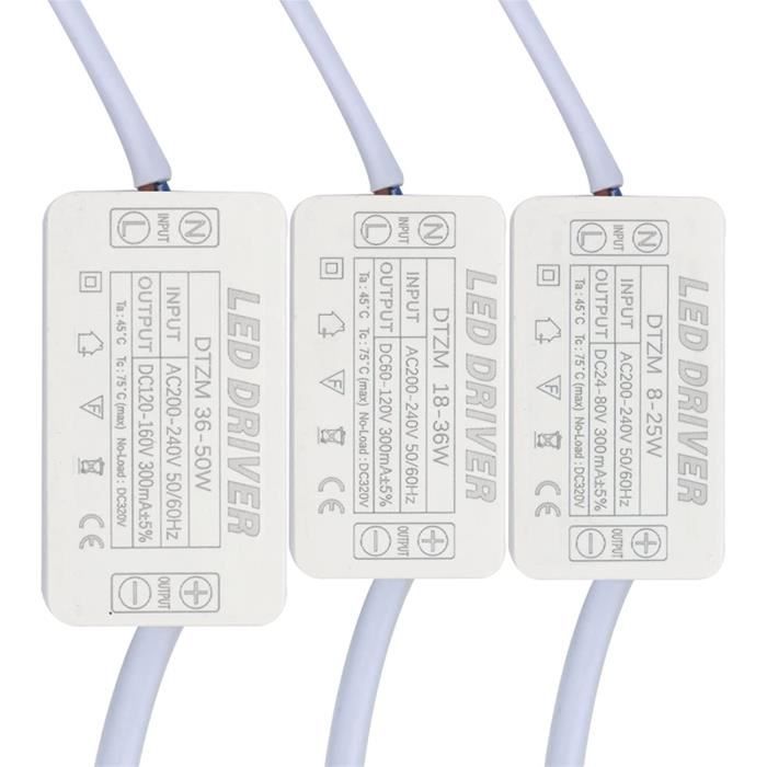 Transformateur LED Étanche IP65 350mA Courant Constant 1W - 3W LED Bloc D'Alimentation Driver