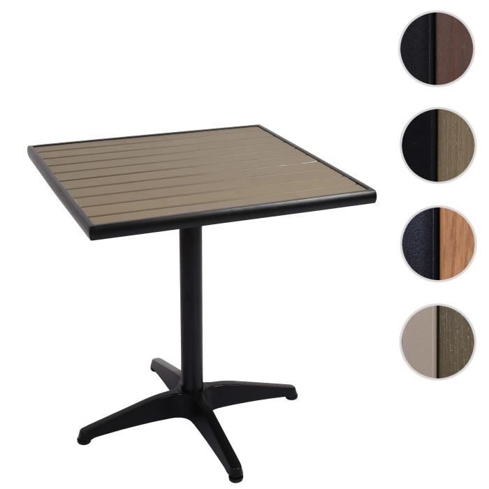 table de jardin hwc-j95, table de balcon table de bistrot, gastronomie outdoor-revêtement aluminium polywood ~ noir, gris