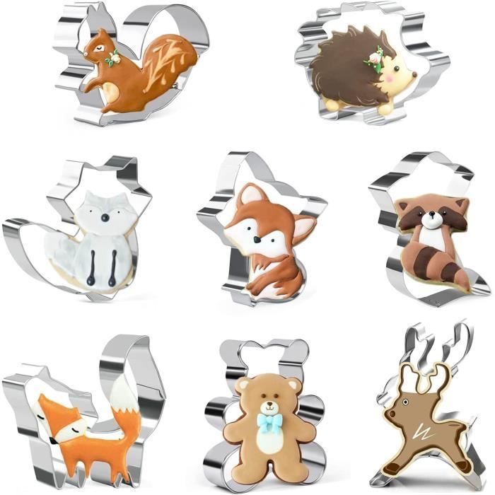 Emporte-pièces Animaux De La Forêt Lot De 4 - Renard, Écureuil, Hibou, Hérisson - 3DKOUPE Fabriqué En Europe