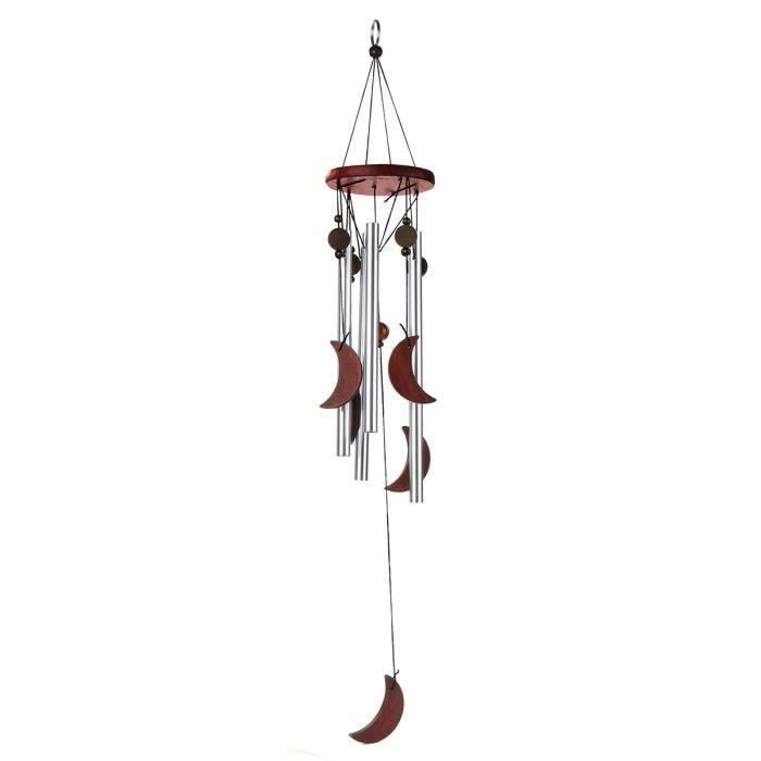 carillon a vent antique bois bronze jardin decoration maison cadeau lune at16852 cdiscount jardin