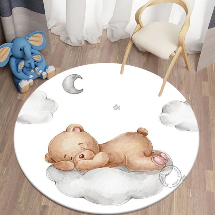 Tapis pour chambre d´enfant ou bébé avec éléphant, gris-bleu [80x150 cm ] -  Cdiscount Maison