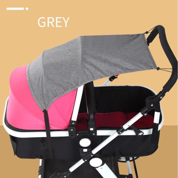 Pare-soleil Universel Poussette GeeRic - UPF 50+, Gris, Protection UV Et Vent