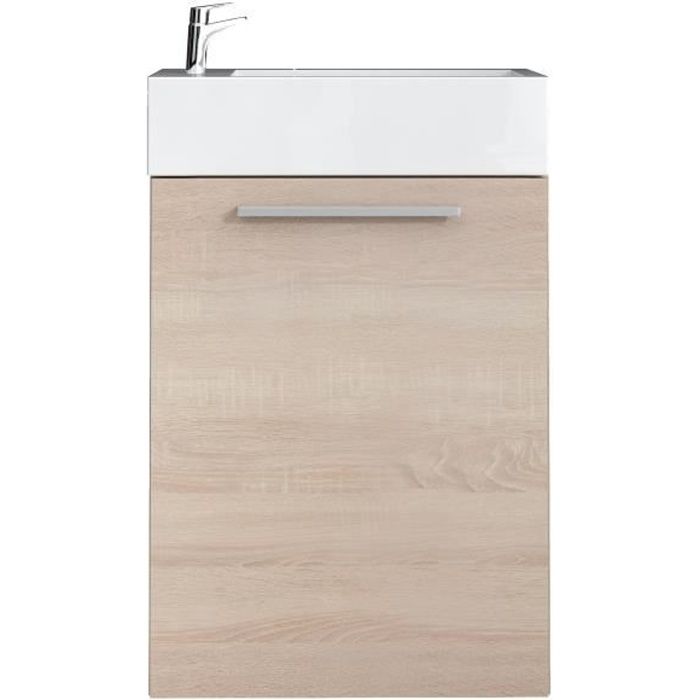 Meuble De Salle De Bain Athene Chene Clair 40x20 Cm Armoire De Rangement Meuble Lavabo Evier Meubles Cdiscount Maison
