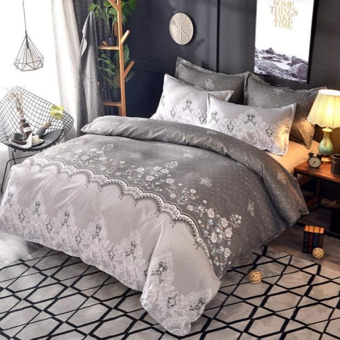 Housse De Couette Et Taies 2146 Couettes Imprimees Christian Lacroix Ensemble De Literie De Couette Brode De Fleur1689 Cdiscount Maison
