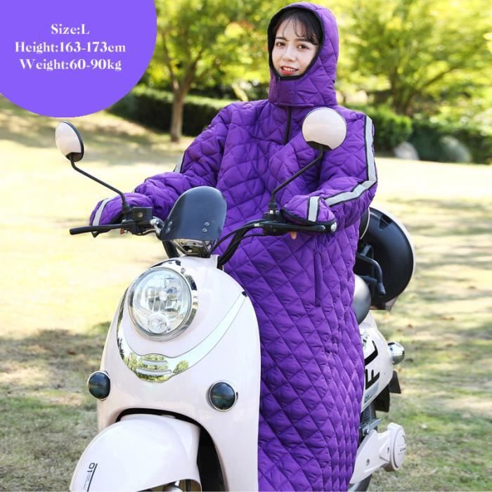 Violet L - Pare brise'équitation'hiver 3 en 1, Manteau de couette,  Combinaison en coton chaud, Capuche de mot - Cdiscount Auto