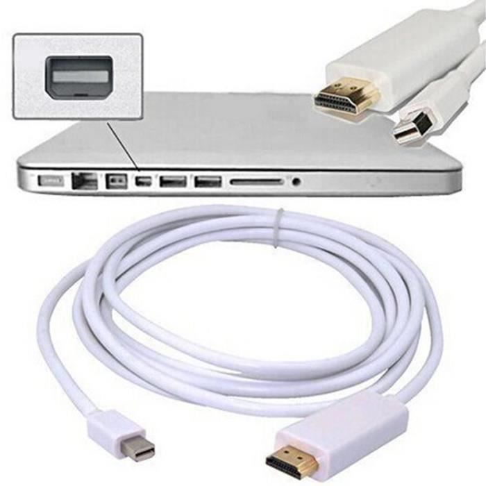 Mini DisplayPort mini DP vers HDMI 1080p Câble de 1.8m pour Apple Mac Macbook Lenovo soft Surface Pro *2XD