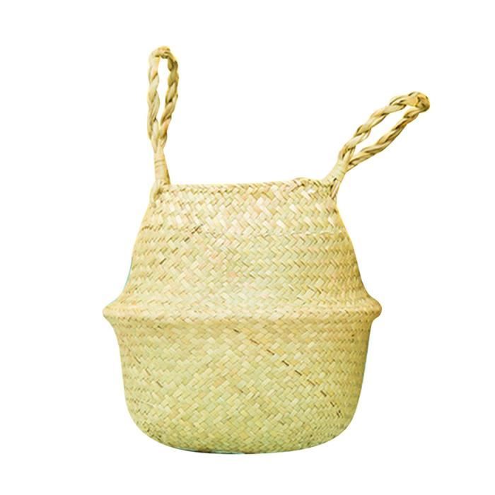Panier En Osier Africain Tressé – 36x35x19 Cm, Pour Marché, Pique-nique, Rangement Fruits/légumes