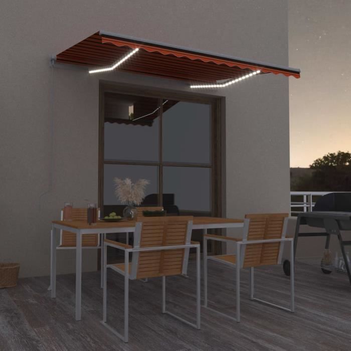 Store De Balcon Manuel Rétractable – 300x120x200-300cm | Sans Perçage, Résistant UV Et Imperméable, Gris