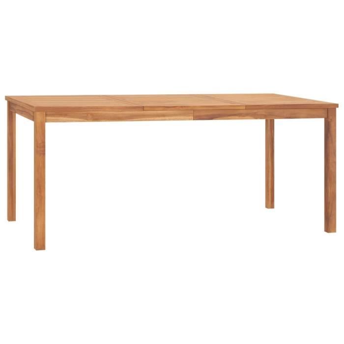 table à dîner de jardin - bois de teck massif - 180x90x77 cm - marron - bois massif
