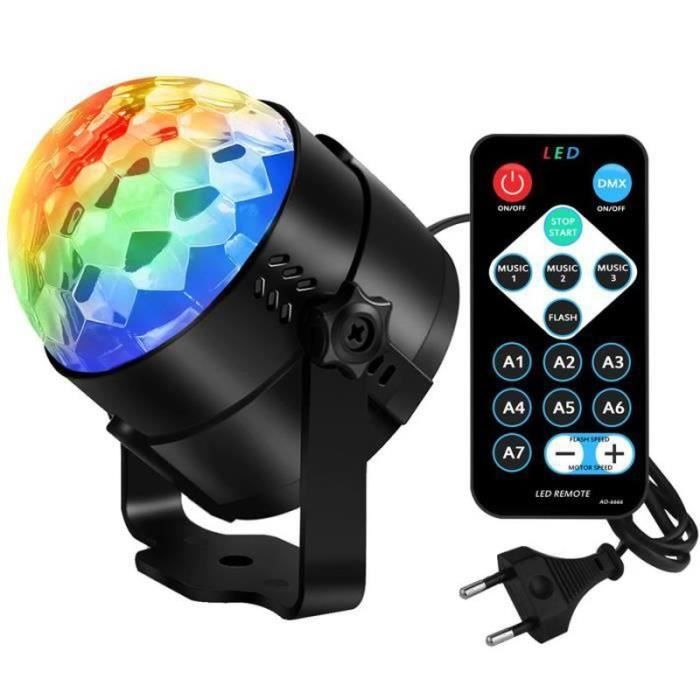 RIWILL Lampe de Scène pour Disco, LED Commande Sonore Jeux de Lumière Disco Projecteur Effet Spot DJ Éclairage Ampoule Boule Cristal