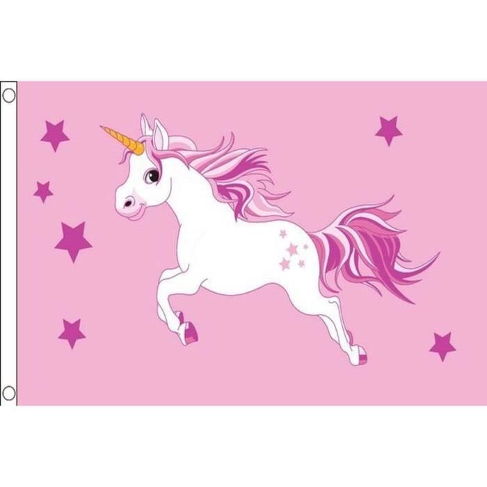 Drapeau Licorne Rose 150x90cm Unicorne Haute Qualite Achat