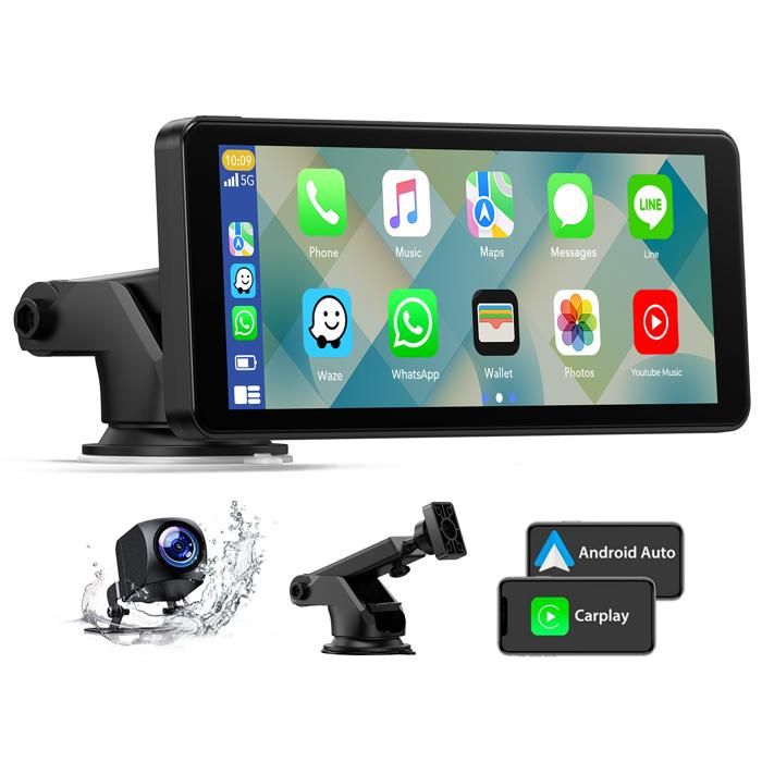 TOGUARD Autoradio 7carplay sans fil caméra de recul 1080P Écran tactile Android/iOS commande vocale Multimédia Bluetooth/WIFI/GPS