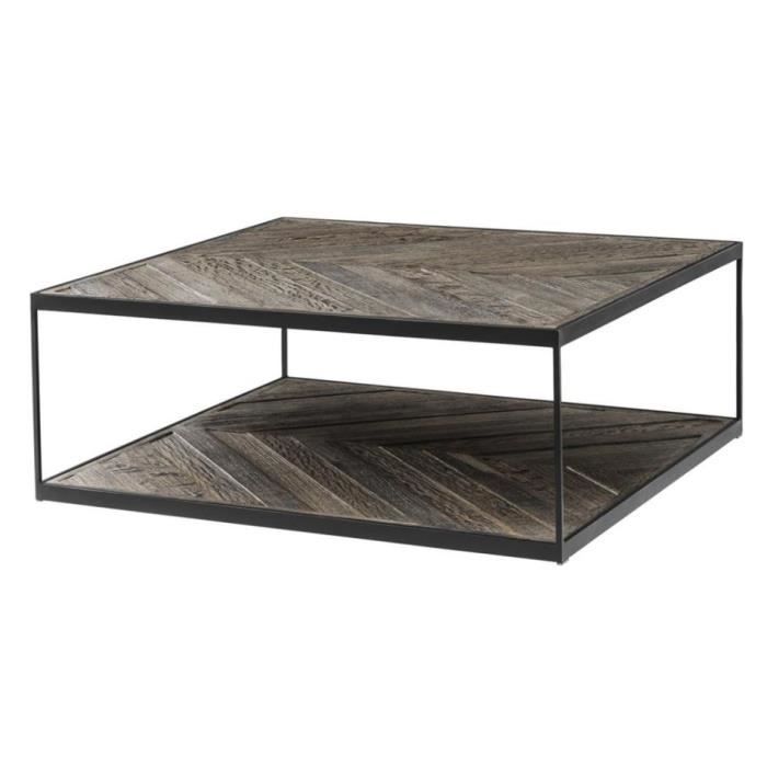 Casa Padrino Table Basse Design En Acier Galvanise Et Patine Chene