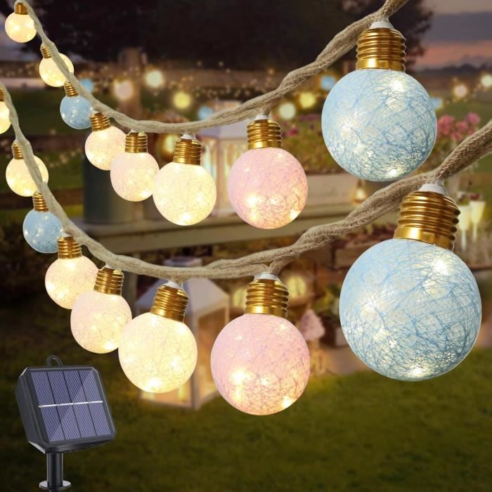 Guirlande Lumineuse Solaire 30 LED 6,5 M - IP65 étanche, 8 Modes - Pour Jardin, Terrasse, Noël