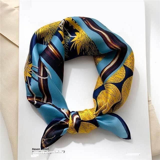 Lot De 2 Foulards Carrés En Satin 70x70 Cm – Multifonction : Bandeau, Cravade, Accessoire Cheveux – Couleurs Marron Et Camel