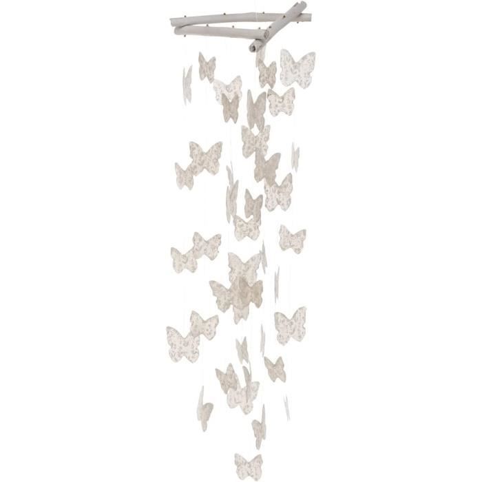 Carillon à Vent 3 Tubes Métal Papillon