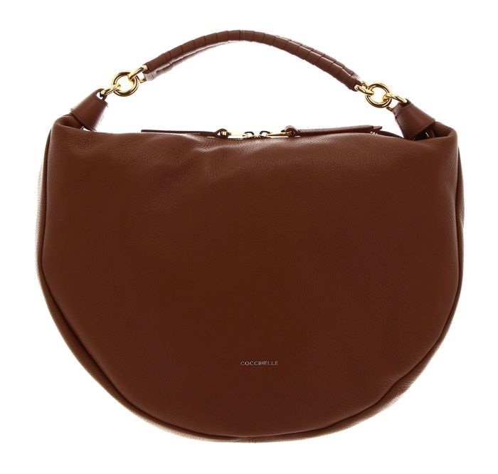 Sac à Main Coccinelle En Cuir Marron - Taille Moyenne - Style Porté épaule - Occasion (très Bon état)