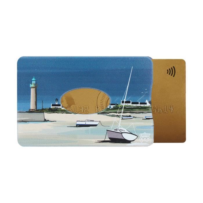 Porte-carte rigide (1 carte) blindé Color Pop® anti-piratage - Collection Bretagne - PVC imprimé - 6 x 9,1 cm - Fabrication