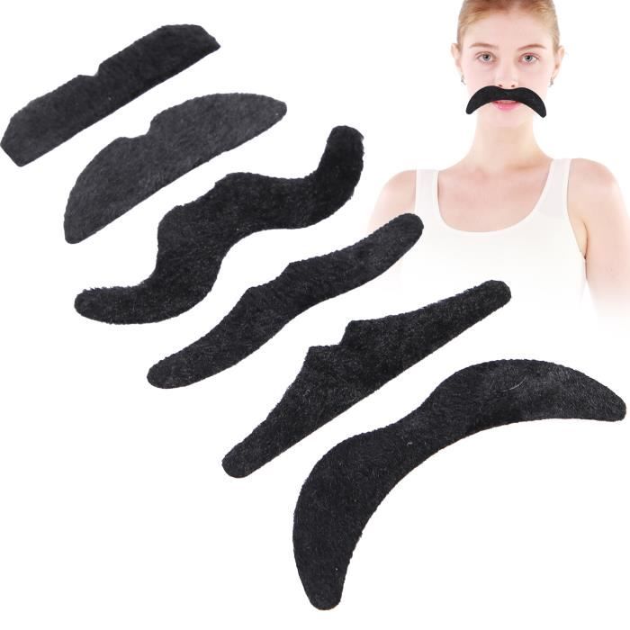 Kit 24 Fausses Moustaches Autocollantes - Déguisement Halloween, Fête à Thème - Styles Variés Amusants