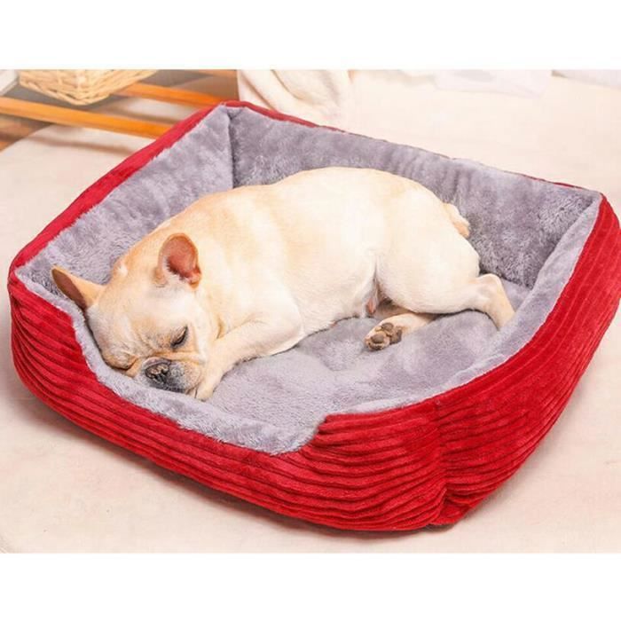 Meilleurs prix pour Canapé doux pour chien Rouge XL(80*60*15)cm - Lits Polaire Chaud pour Chien - Taille Grand - Noir