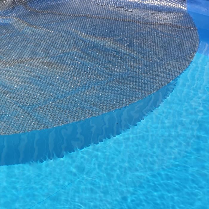 Couverture solaire pour piscine - EDENEA - Ronde - Diamètre 457 cm - Gris Silver - 215 Microns