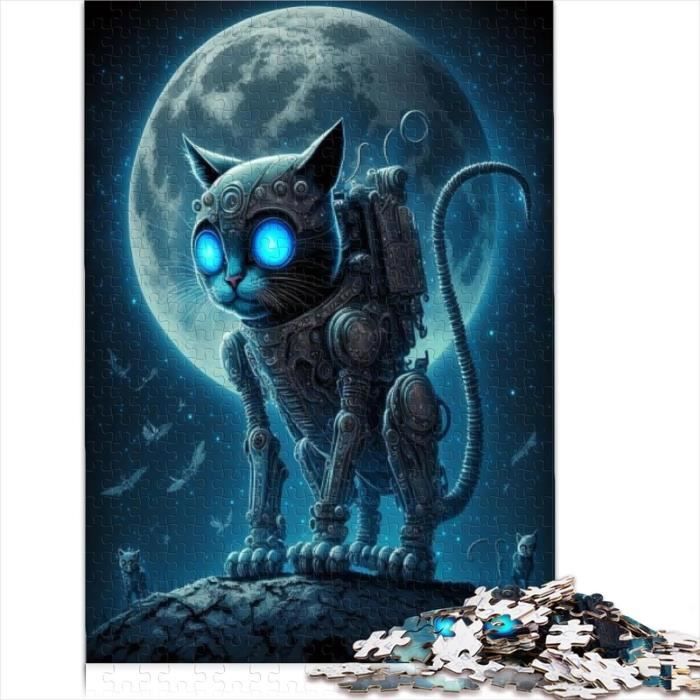 Puzzle 2D en Bois - Chat astronaute