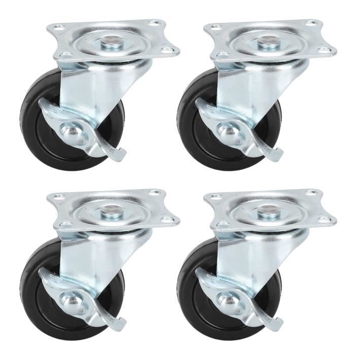 Roue Pivotante 6 Pouces Caoutchouc TPE - Charge 75 Kg, Antidérapante, Robuste Pour Tondeuse, Chariot, Meuble & Jardin