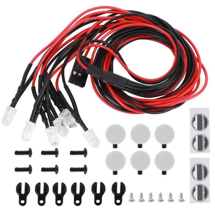 Kit D'éclairage à LED Pour Voiture RC, 3mm, 2X Blanc + 2X Rouge, Feux De Contrôle à Trois Canaux RC Pour Modèles De Voitures 1/10 1/8, 4PCS / Set