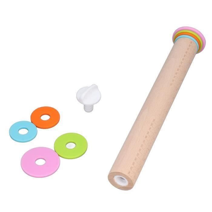 Rouleau à Pâtisserie NEXROLA Acier Inoxydable Réglable - Avec 4 Anneaux Et Tapis Silicone - 43cm - Antiadhésif