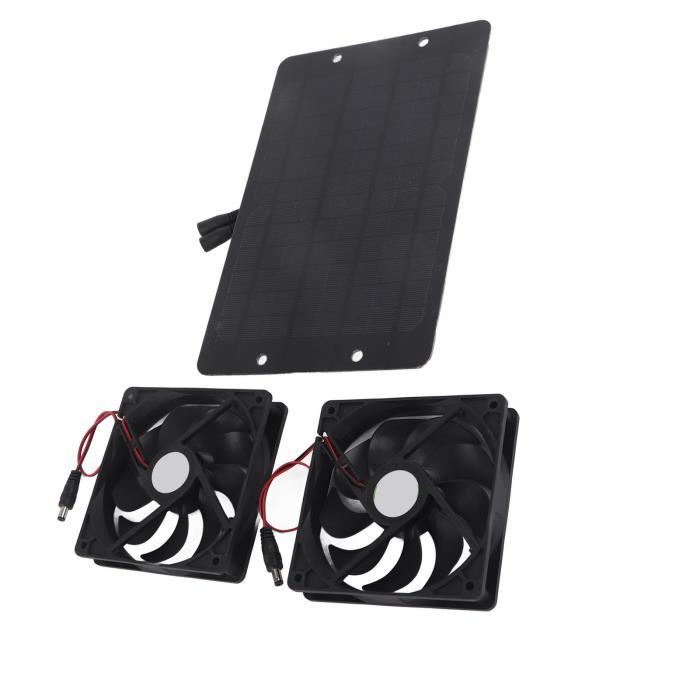 Ventilateur Solaire – Panneau Intégré – Pour Poulailler, Serre, Abri – Double Grille De Protection, 6V, 2W - 1