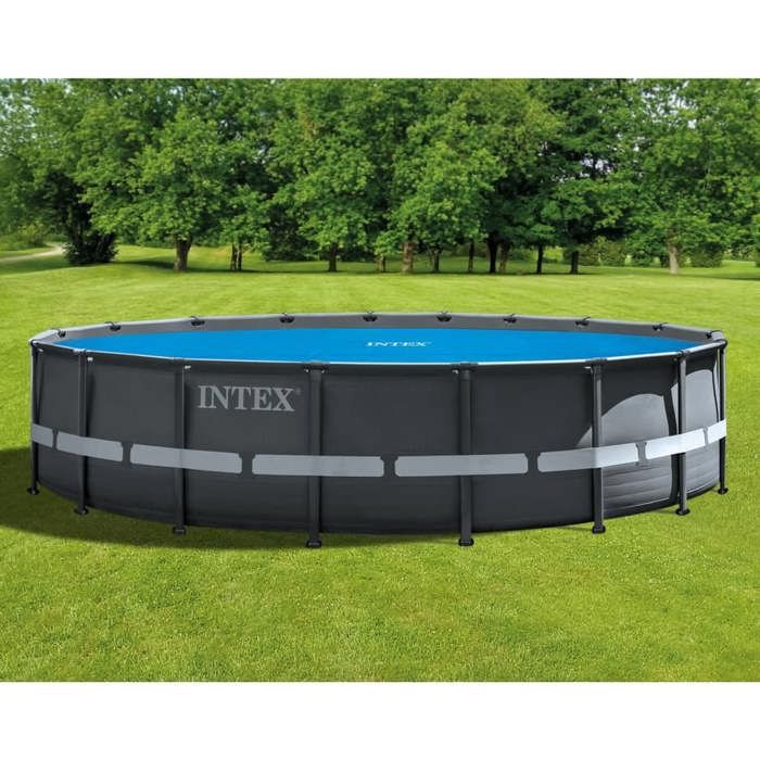 Bâche à bulles pour piscine hors sol ronde INTEX - Diamètre 549 cm - 40% plus efficace - Bleu
