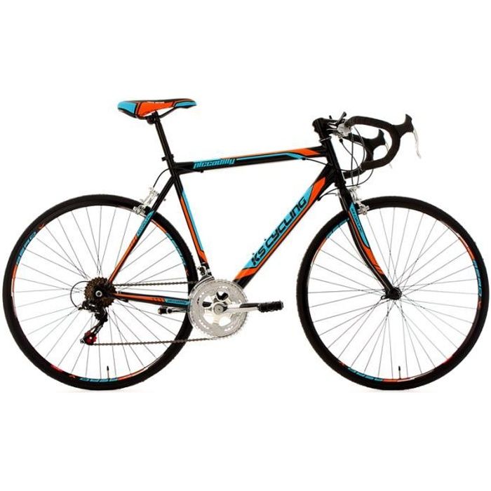 Vélo de Course 28'' Piccadilly noir-orange-bleu TC 59 cm KS Cycling