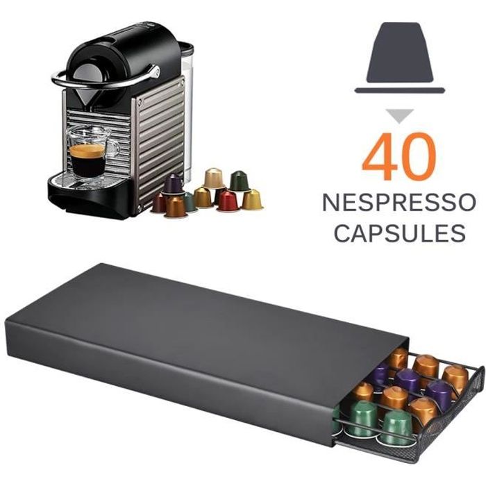 Support Dosettes Rotatif en Hauteur Compatible pour 40 capsules Nespresso Présentoir et
