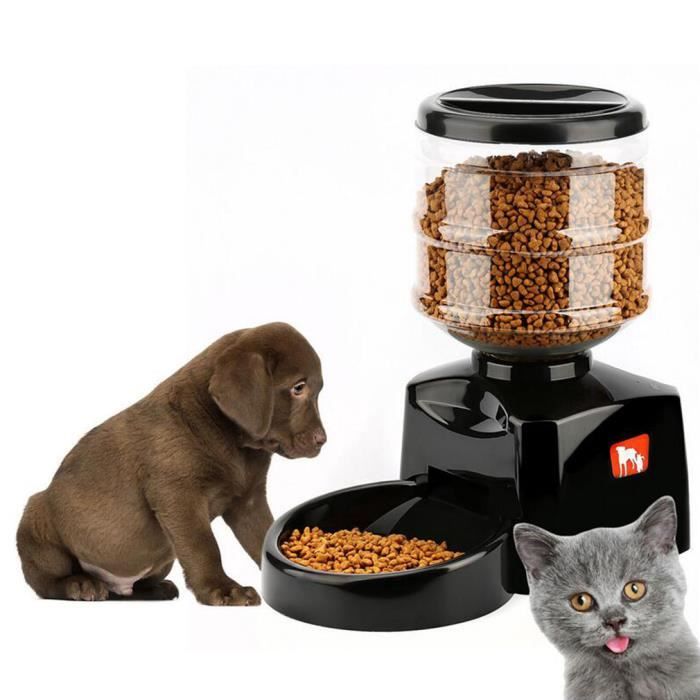 5 5l Distributeur Automatique De Croquettes Pour 2 3 Fois Par Jour Pour Chien Chat Et Animaux Domestiques Cdiscount Animalerie
