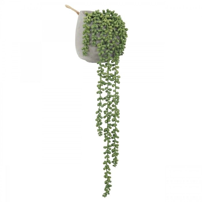 Plante Artificielle Murale ou à Poser H.65cm - Décoration Intérieur - Fausse  Plante Verte Succulente Perle Séneçon Pot Ciment - LEYA - Cdiscount Maison