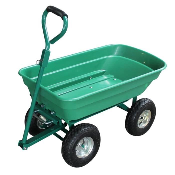 Remorque Chariot De Jardin Avec Benne Basculante 52 L Vert Achat Vente Benne Chariot A Benne Chariot Jardin 52l Cdiscount