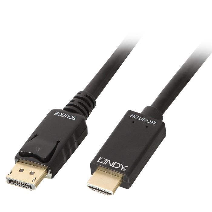 LINDY Câble DisplayPort vers HDMI 4K30 (DP:passif) - 5m