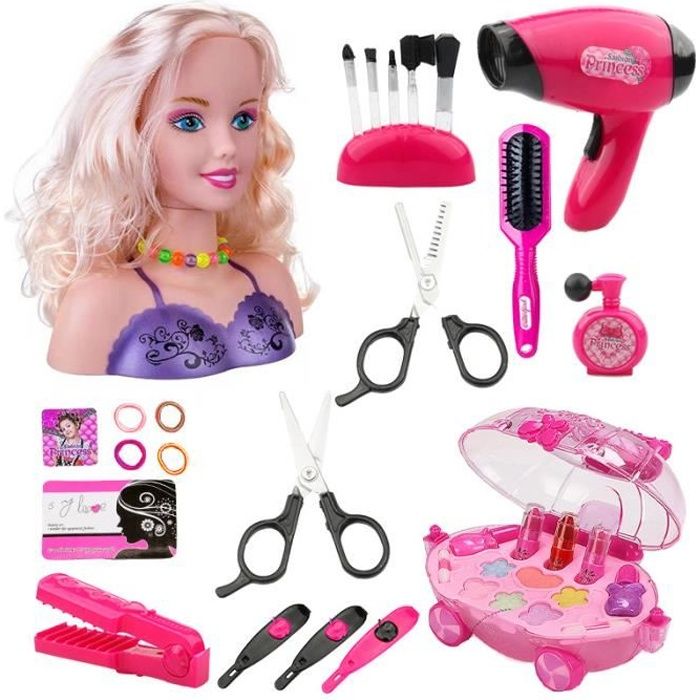 Tete à Coiffer Maquiller Enfant Pretend Playset,Styling tete de mannequin  Coiffure Jouet d'anniversaire cadeau de Noël a36 - Cdiscount Jeux - Jouets