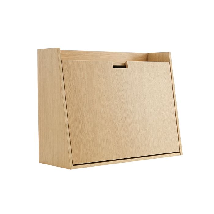 Miliboo - Bureau mural avec rangements scandinave bois clair chêne L78 cm GABIN
