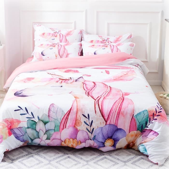 Parure lit licorne 2 personnes clearance