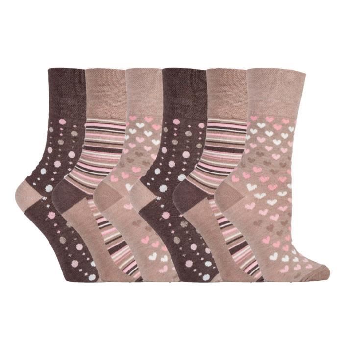 Gentle Grip 9 Paires Chaussettes Bambou Femme Sans Élastiques - Extra Confortables Taille 37-42, Lot Multipack