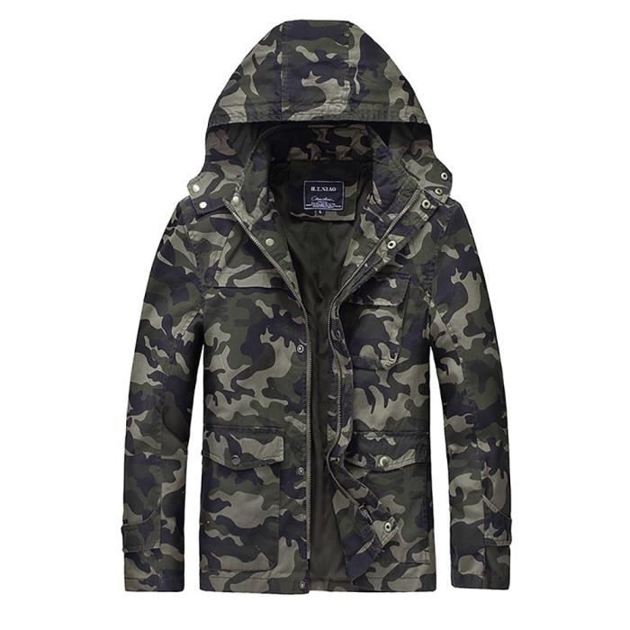 Veste de camouflage Veste homme Stand col veste Automne