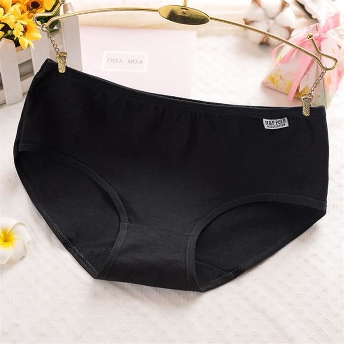 slip femme coton noir