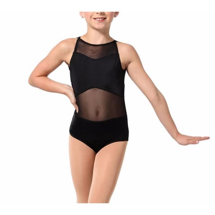 inlzdz Enfant Fille Justaucorps de Danse Ballet L/éotard Gymnastique Dentelle Body Combinaison Sport sans Manches Bodysuit Patinage Dos Nu Coton Performance Fille 2-10 Ans