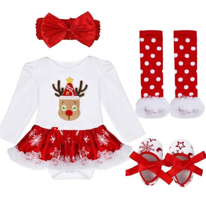 Mon 1st Noël Bébé Fille Ange Robe Tutu Bandeau Chaussures Noël Costumes 