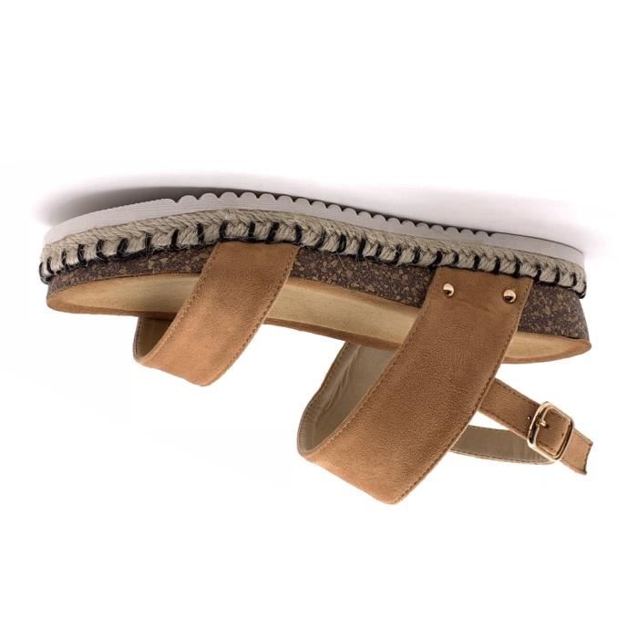 sandale plateforme camel