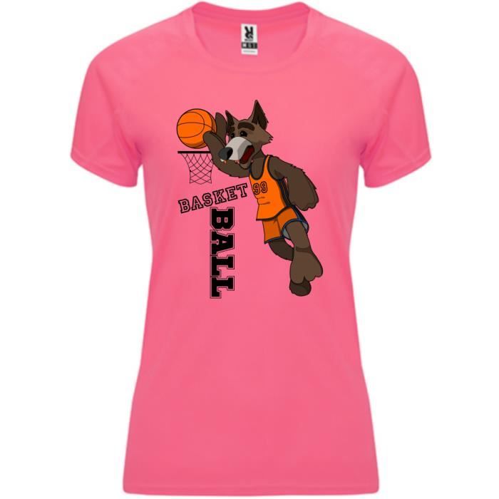 BASKETBALL - TEE SHIRT FEMME ROSE \