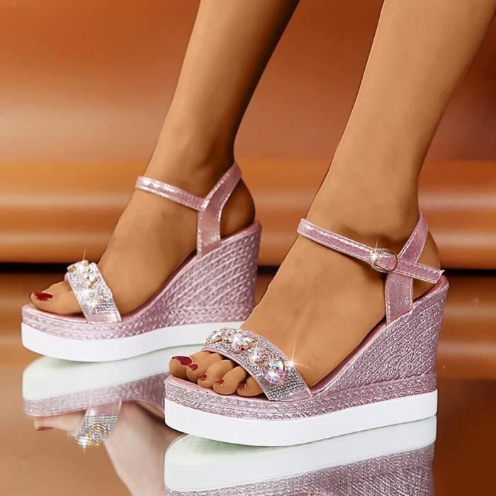 Nouveau Chaussures Femmes Gelée Sandale Talon Bas Été Fleur Boucle Fermeture Blanc Nouveau Chaussures Femmes Gelée Sandale Talon Bas Été Fleur Boucle Fermeture Blanc