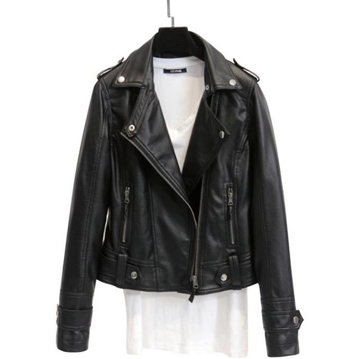 veste en cuir cintrée femme