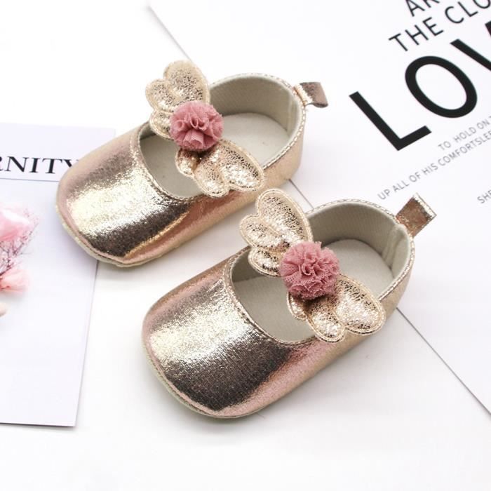 Chaussures Princesse Talons Hauts Pour Bébé Fille - Chaussures Cuir Antidérapantes Élégantes